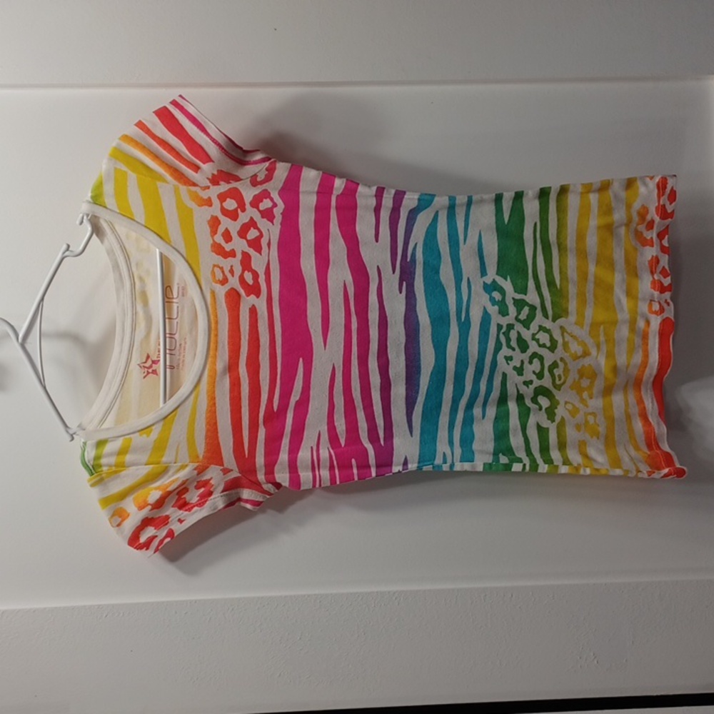 Animal print tiger zebra stripes, spots t-shirt tee colorful neon bright small
